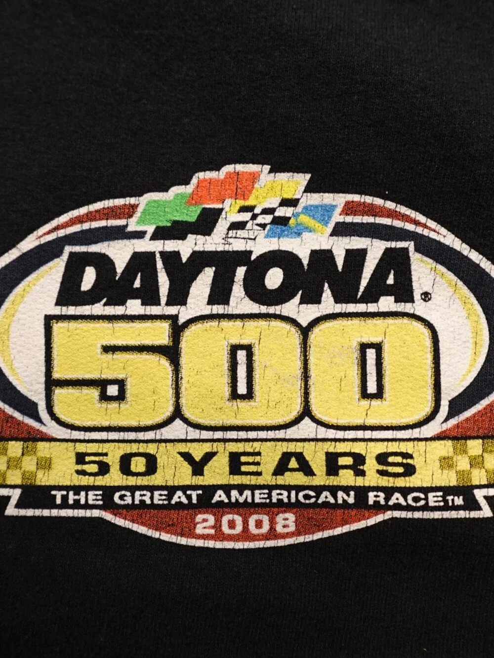 Daytona 500 50 Years NASCAR‎ Sweatshirt Men’s Large Black Racing 2008